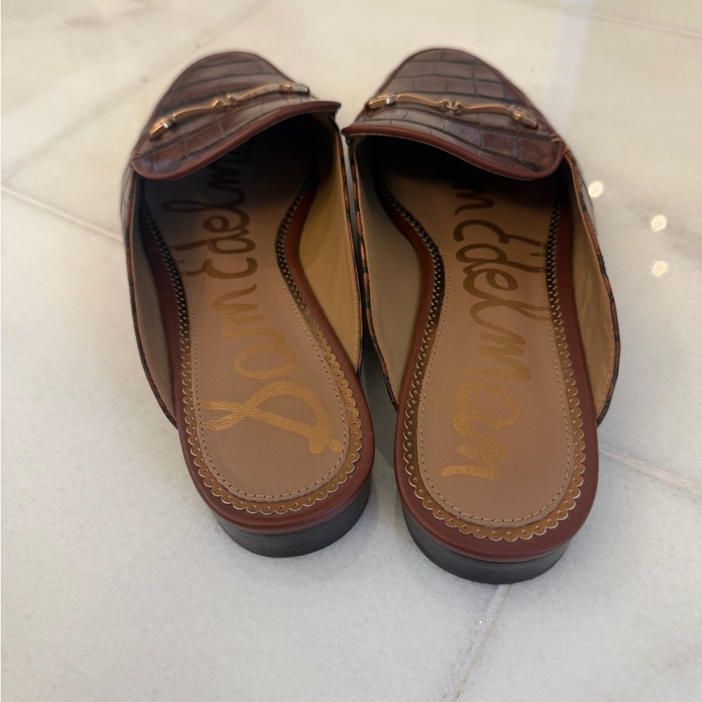 Sam Edelman Brown Crocodile Pattern Women’s Slide Loafer 8.5 - Picture 2 of 6